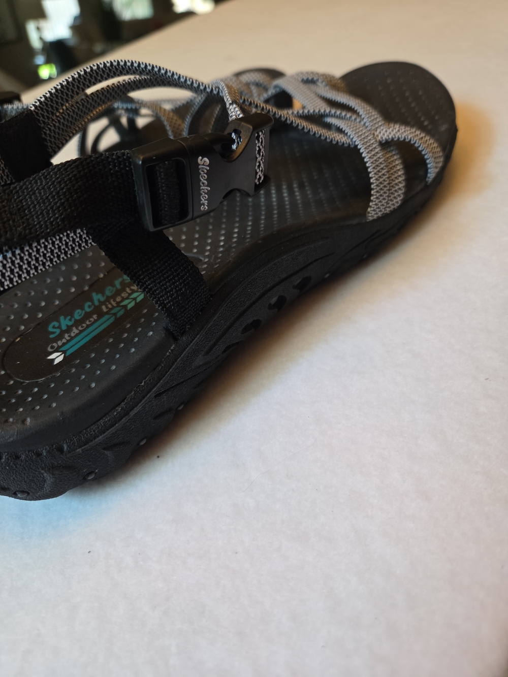 Skechers Black and Gray Strappy Outdoor Sandals - Picture 3 of 5